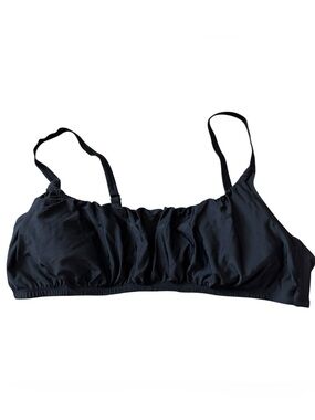 NOBO NWT Juniors Black Ruched Bikini Top 3X Plus Beach P2